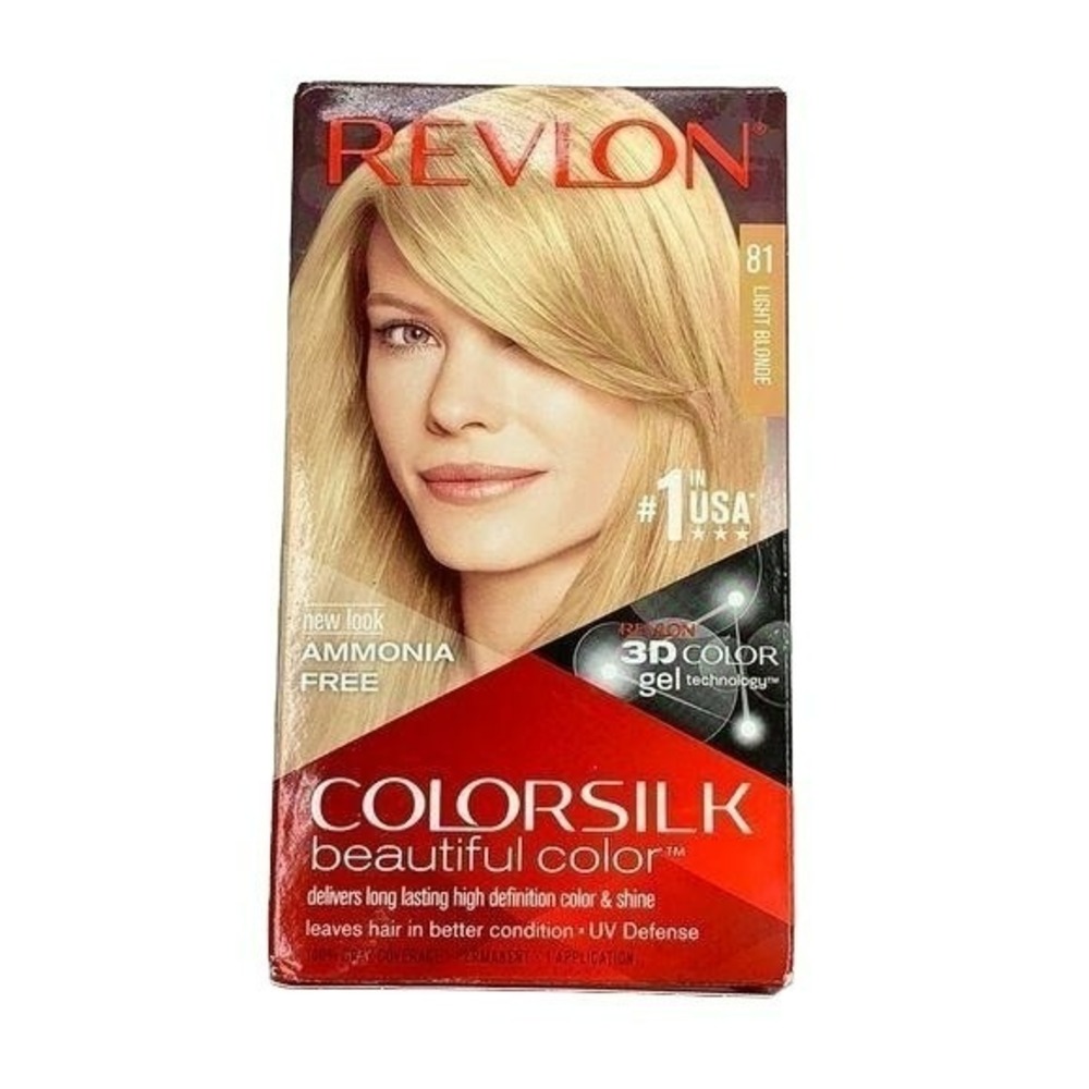 Revlon Colorsilk Light Blonde 81 Permanent Hair Color Ammonia-Free Formula 3D Ge